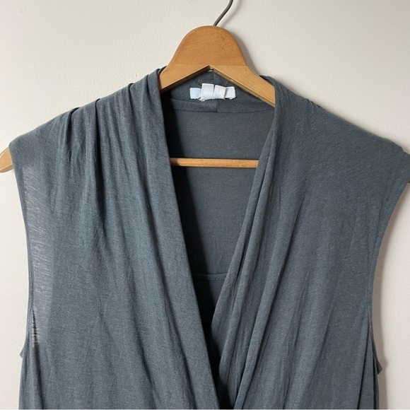 [Helmut Lang] Women's Dark Gray Elastic Waist  Draped Neck Sleeveless Romper - Picture 2 of 9